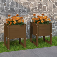 Plantenbakken 2 St 40X40X52,5 Cm Massief Grenenhout Honingbruin