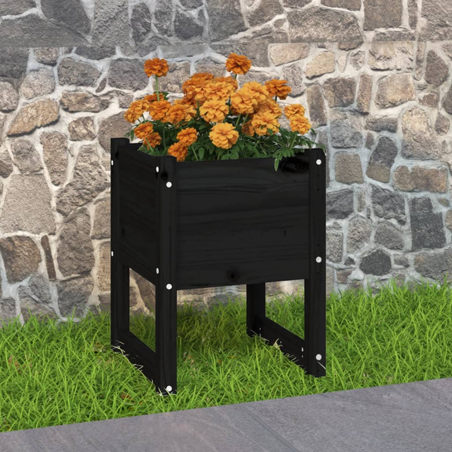 Plantenbak 40X40X52,5 Cm Massief Grenenhout Zwart