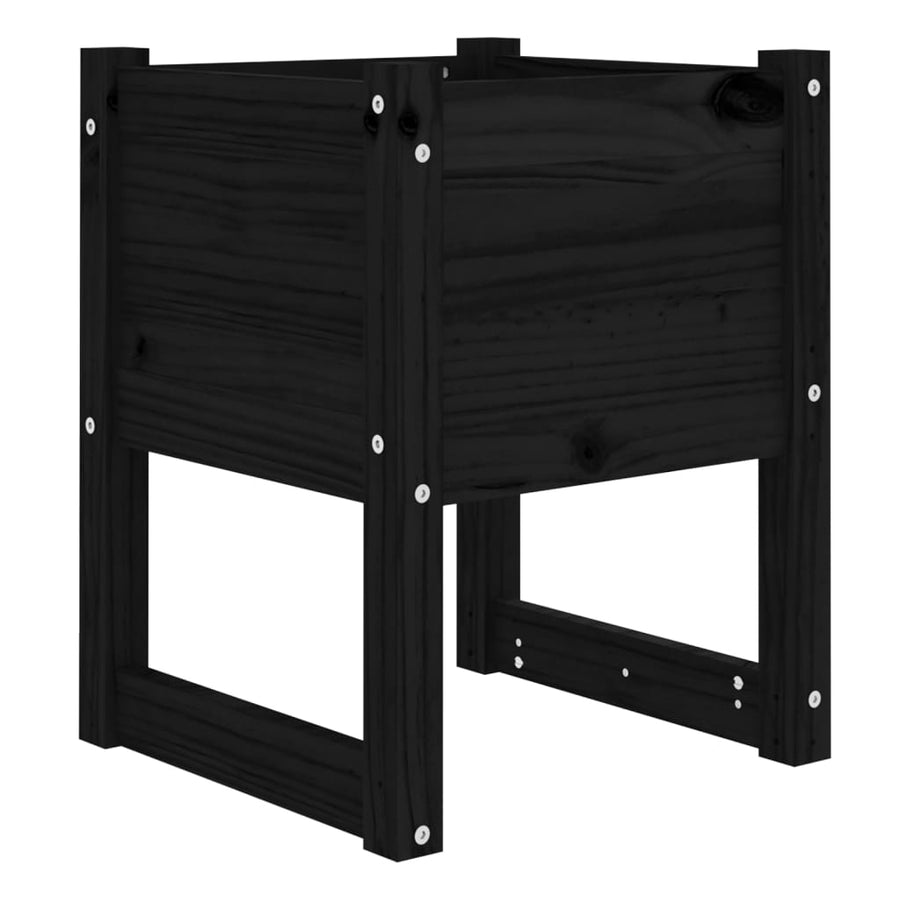 Plantenbakken 2 St 40X40X52,5 Cm Massief Grenenhout Zwart