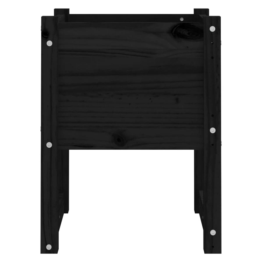 Plantenbakken 2 St 40X40X52,5 Cm Massief Grenenhout Zwart