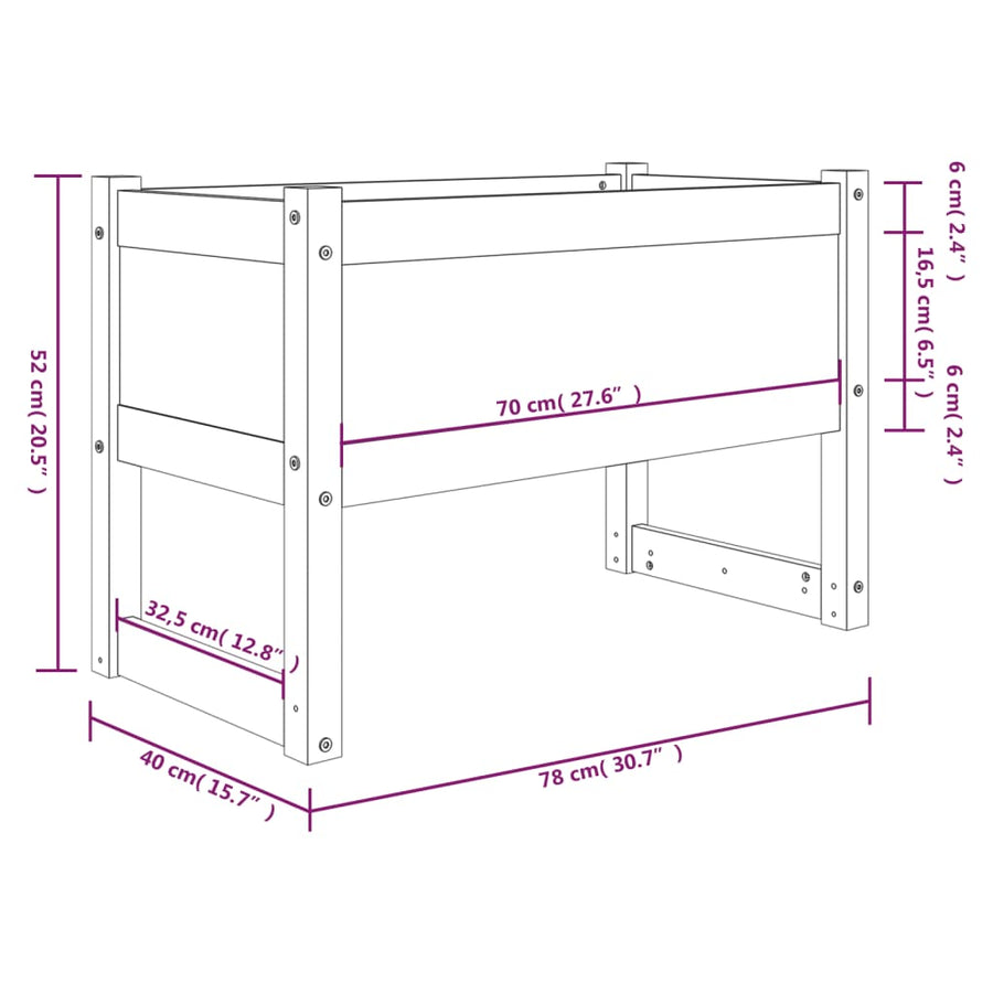 Plantenbak 78X40X52 Cm Massief Grenenhout