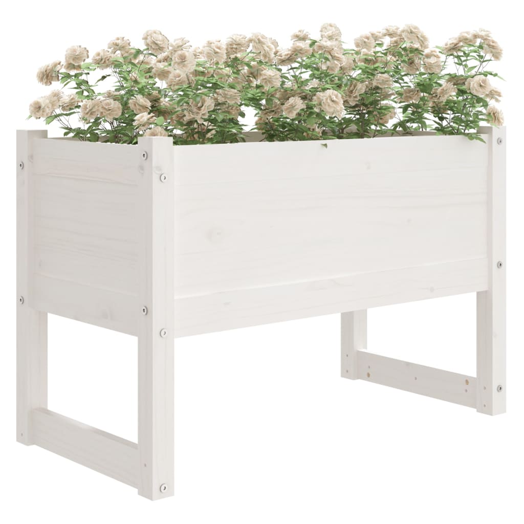 Plantenbak 78X40X52 Cm Massief Grenenhout Wit