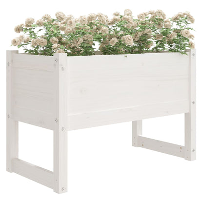 Plantenbak 78X40X52 Cm Massief Grenenhout Wit