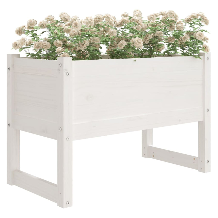 Plantenbak 78X40X52 Cm Massief Grenenhout Wit
