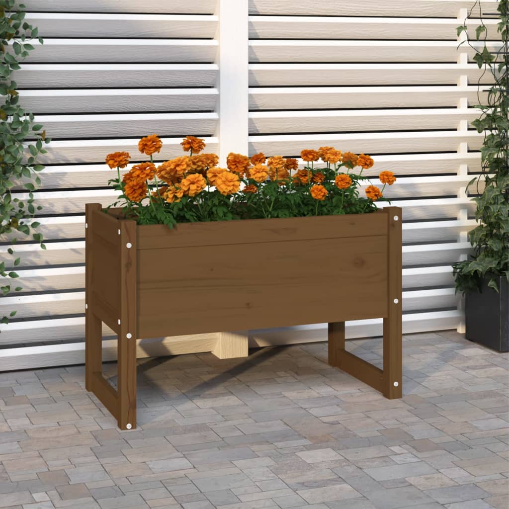 Plantenbak 78X40X52 Cm Massief Grenenhout Honingbruin