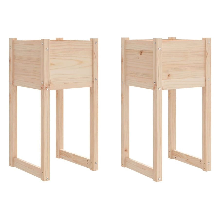 Plantenbakken 2 St 40X40X81 Cm Massief Grenenhout