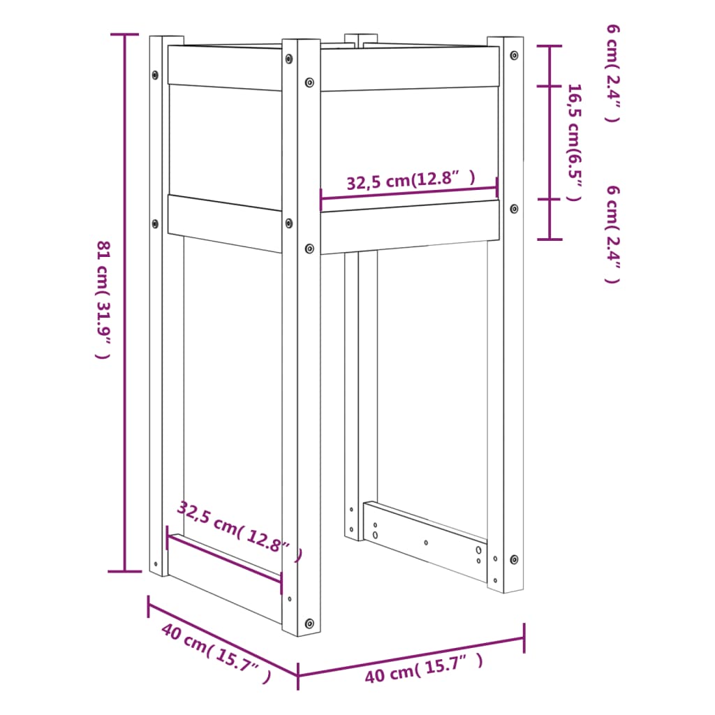 Plantenbakken 2 St 40X40X81 Cm Massief Grenenhout