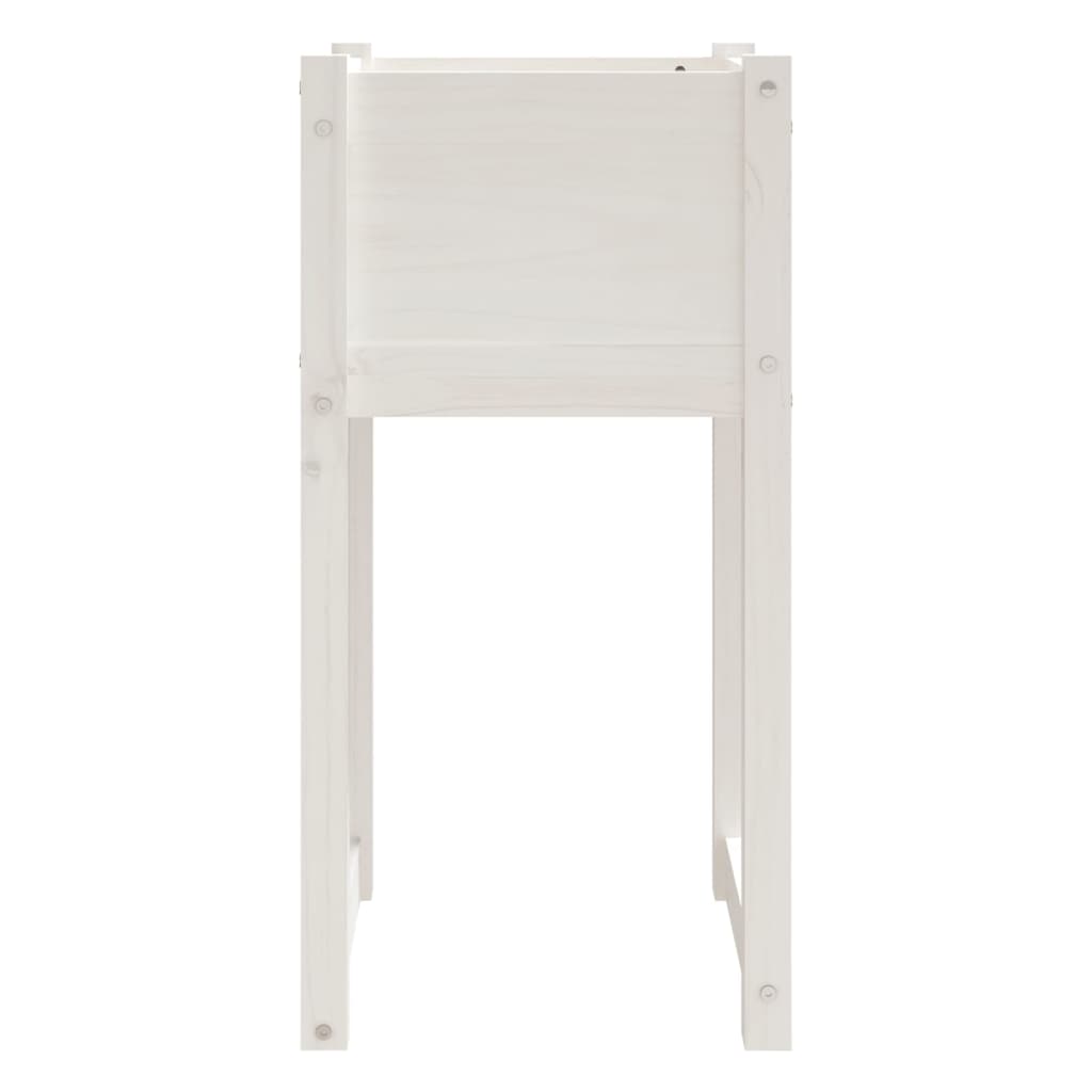 Plantenbak 40X40X81 Cm Massief Grenenhout Wit