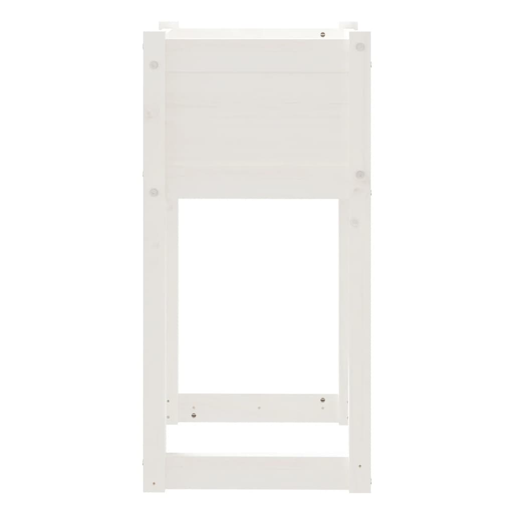 Plantenbak 40X40X81 Cm Massief Grenenhout Wit