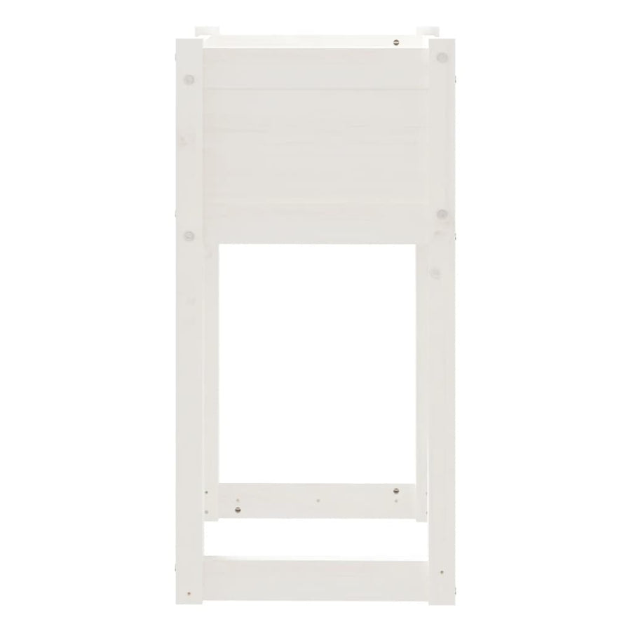 Plantenbak 40X40X81 Cm Massief Grenenhout Wit