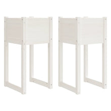 Plantenbakken 2 St 40X40X81 Cm Massief Grenenhout Wit