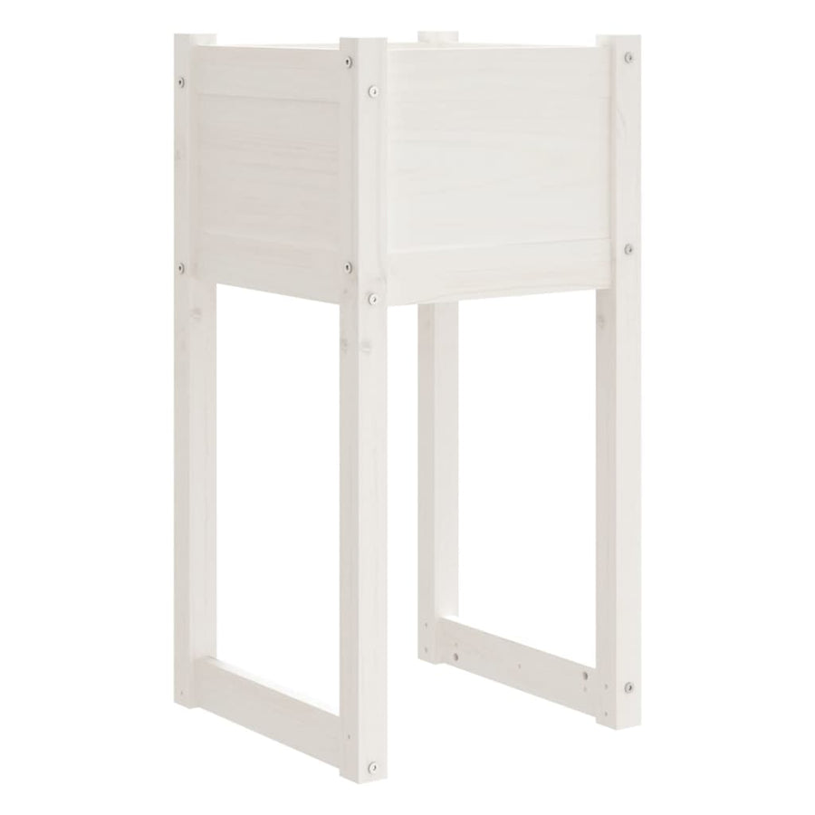 Plantenbakken 2 St 40X40X81 Cm Massief Grenenhout Wit