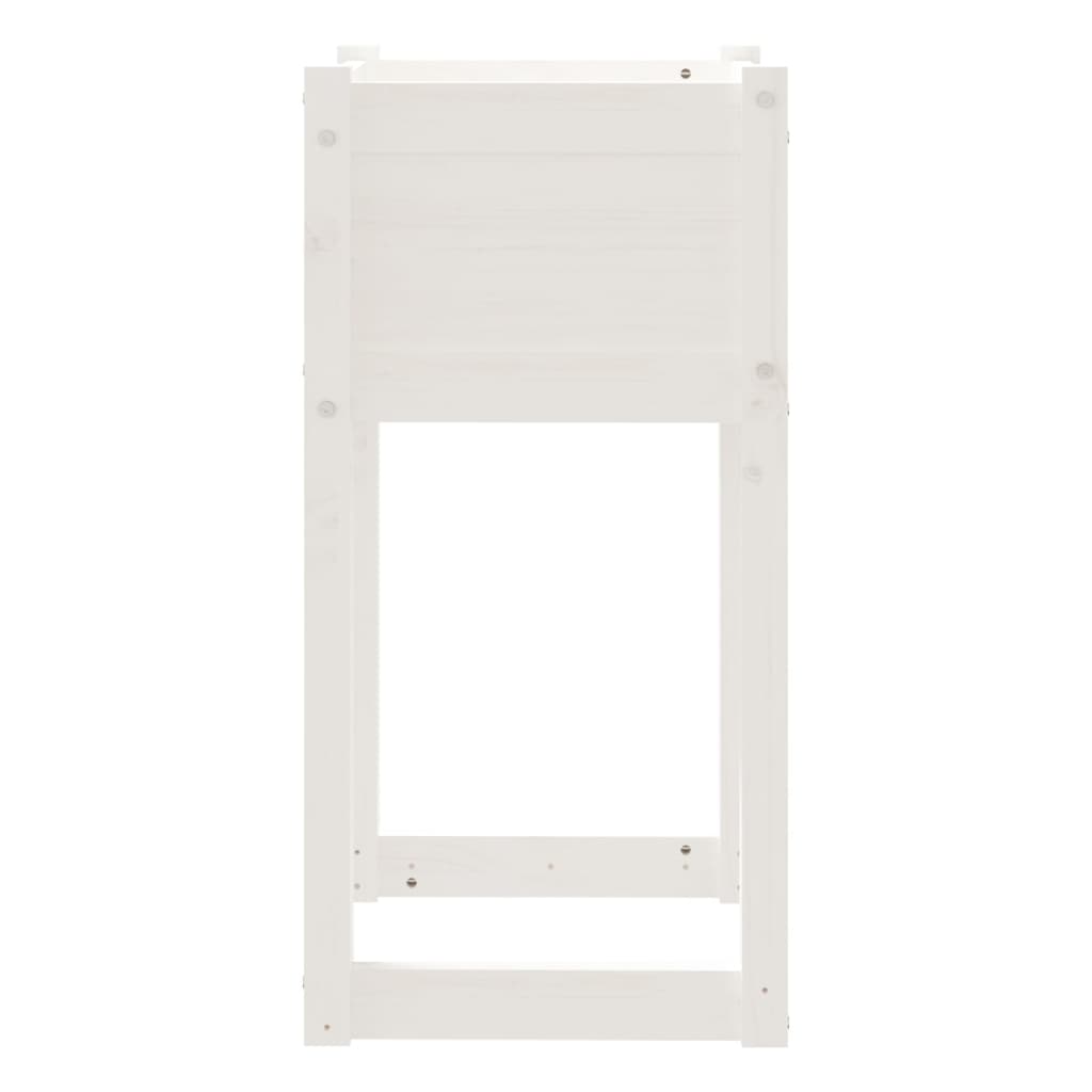 Plantenbakken 2 St 40X40X81 Cm Massief Grenenhout Wit