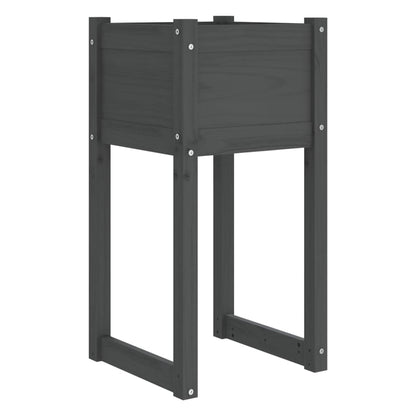 Plantenbak 40X40X81 Cm Massief Grenenhout Grijs
