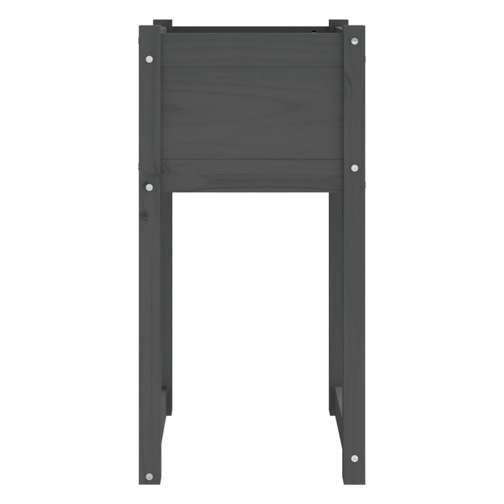 Plantenbak 40X40X81 Cm Massief Grenenhout Grijs