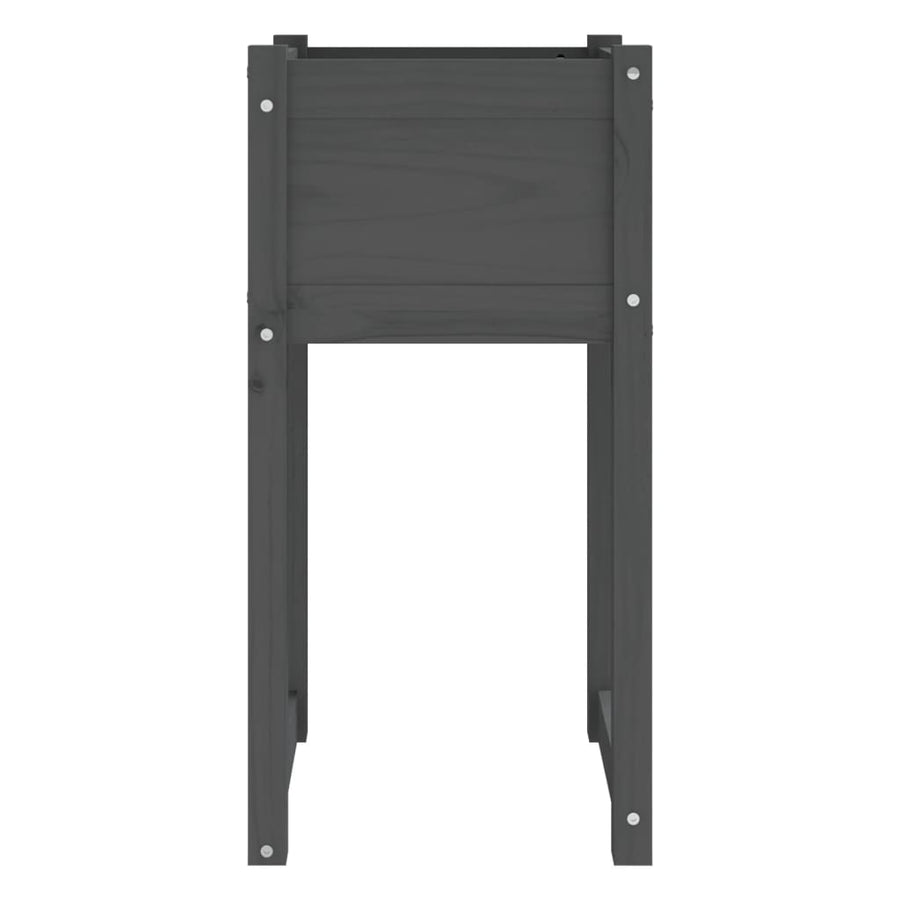 Plantenbak 40X40X81 Cm Massief Grenenhout Grijs