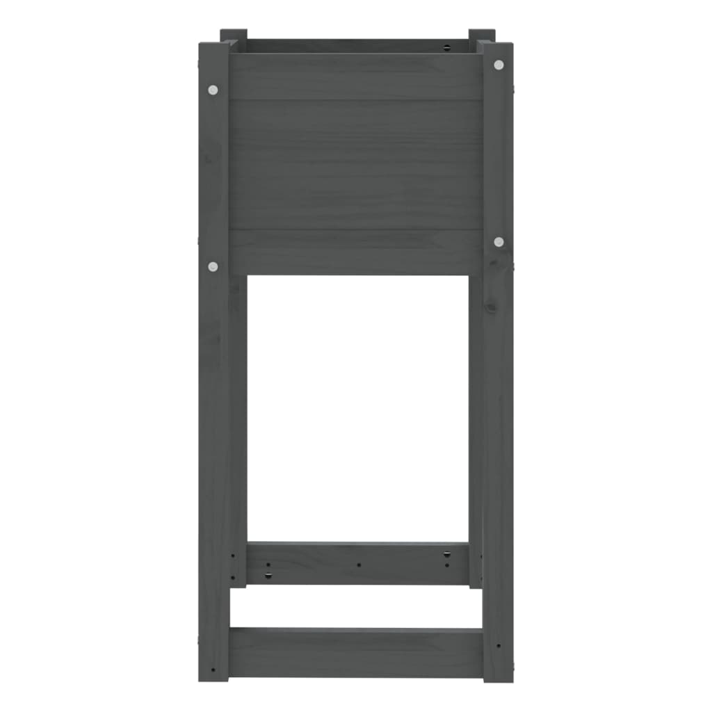 Plantenbak 40X40X81 Cm Massief Grenenhout Grijs