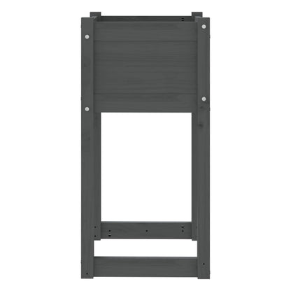 Plantenbak 40X40X81 Cm Massief Grenenhout Grijs
