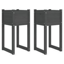 Plantenbakken 2 St 40X40X81 Cm Massief Grenenhout Grijs