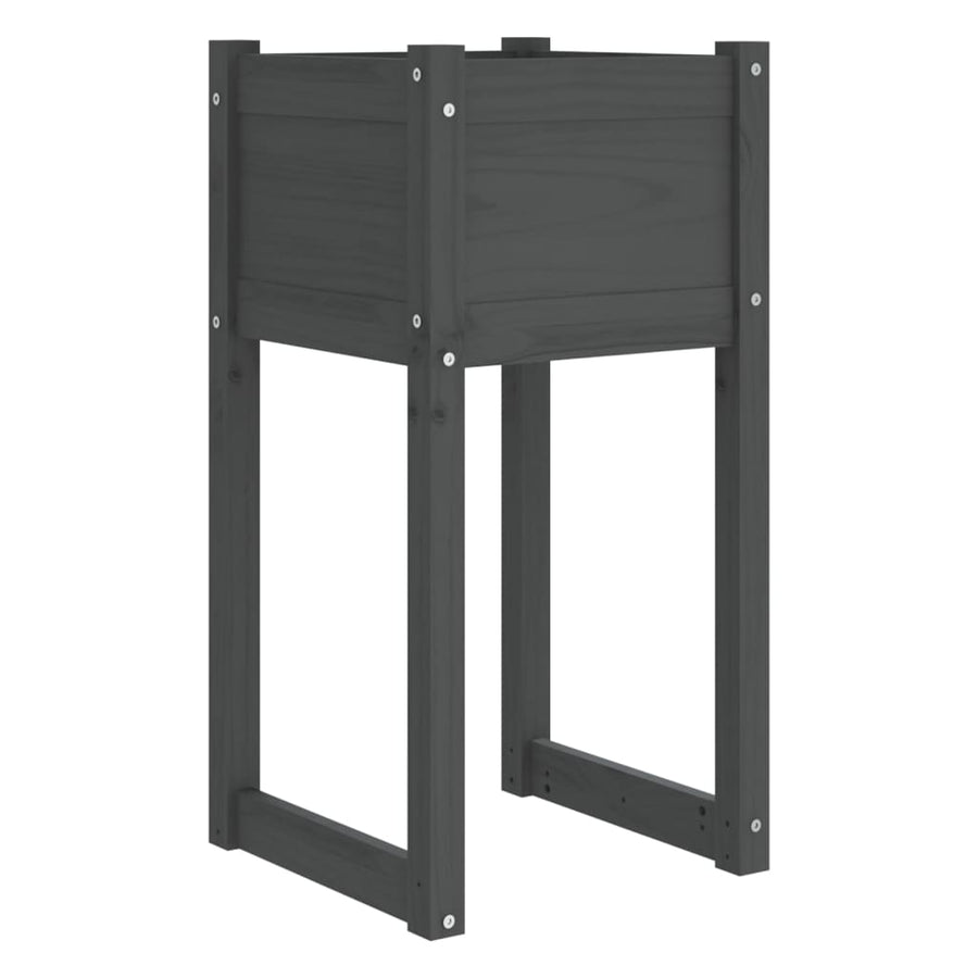 Plantenbakken 2 St 40X40X81 Cm Massief Grenenhout Grijs