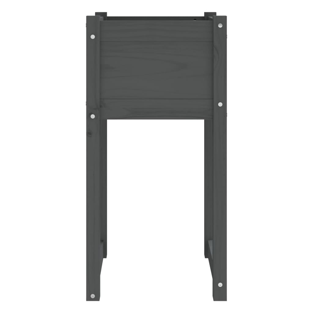 Plantenbakken 2 St 40X40X81 Cm Massief Grenenhout Grijs