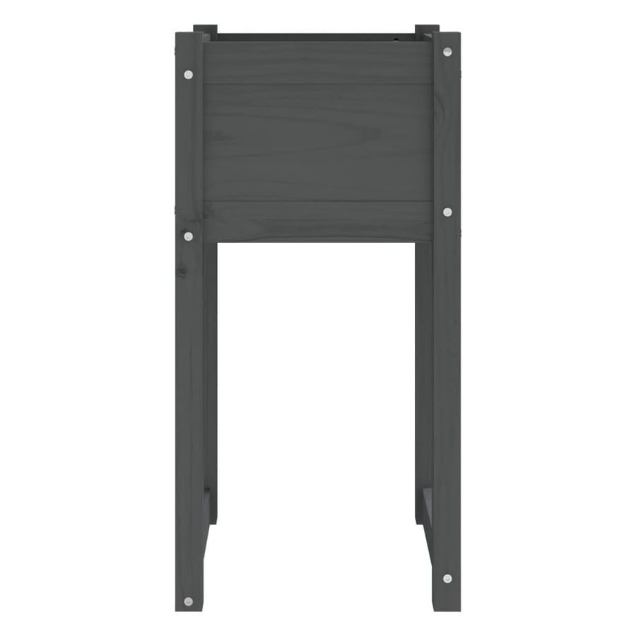 Plantenbakken 2 St 40X40X81 Cm Massief Grenenhout Grijs