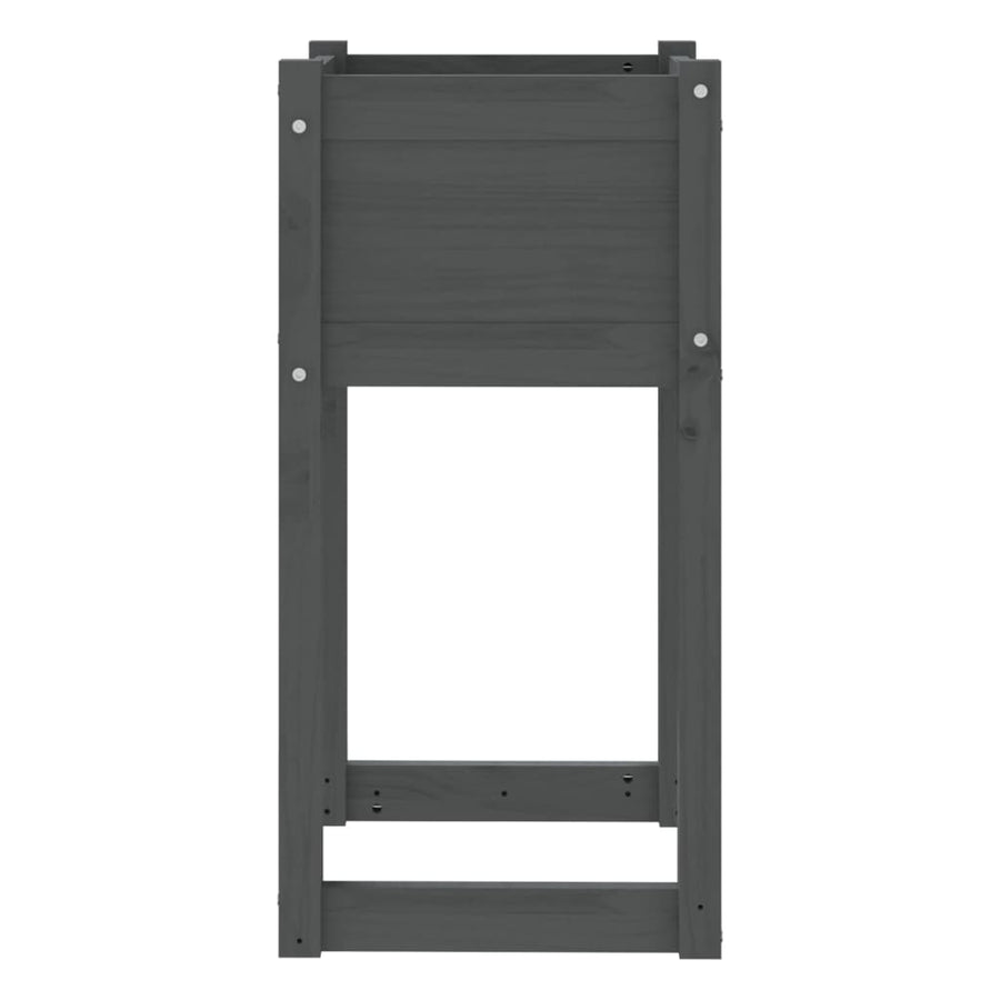 Plantenbakken 2 St 40X40X81 Cm Massief Grenenhout Grijs