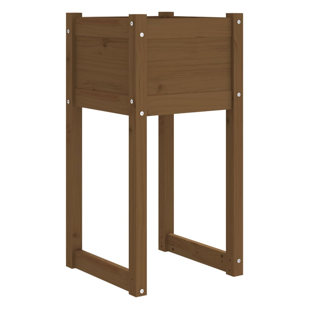 Plantenbak 40X40X81 Cm Massief Grenenhout Honingbruin