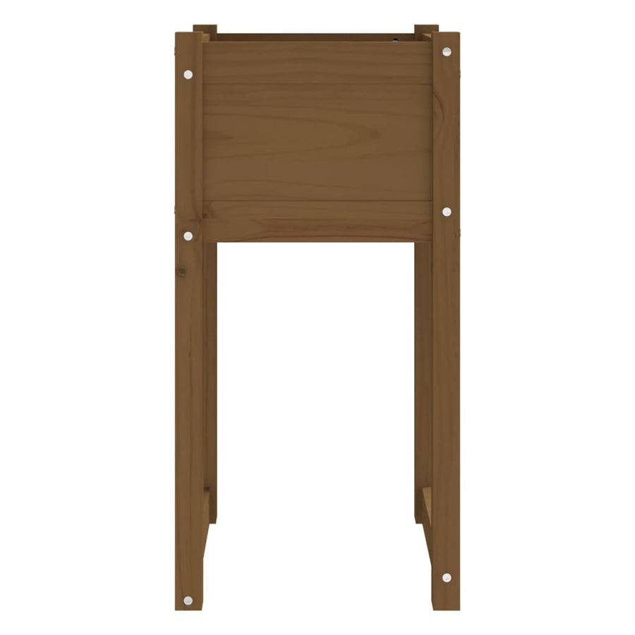 Plantenbak 40X40X81 Cm Massief Grenenhout Honingbruin