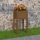 Planter 40x40x81 cm solid pine honey brown