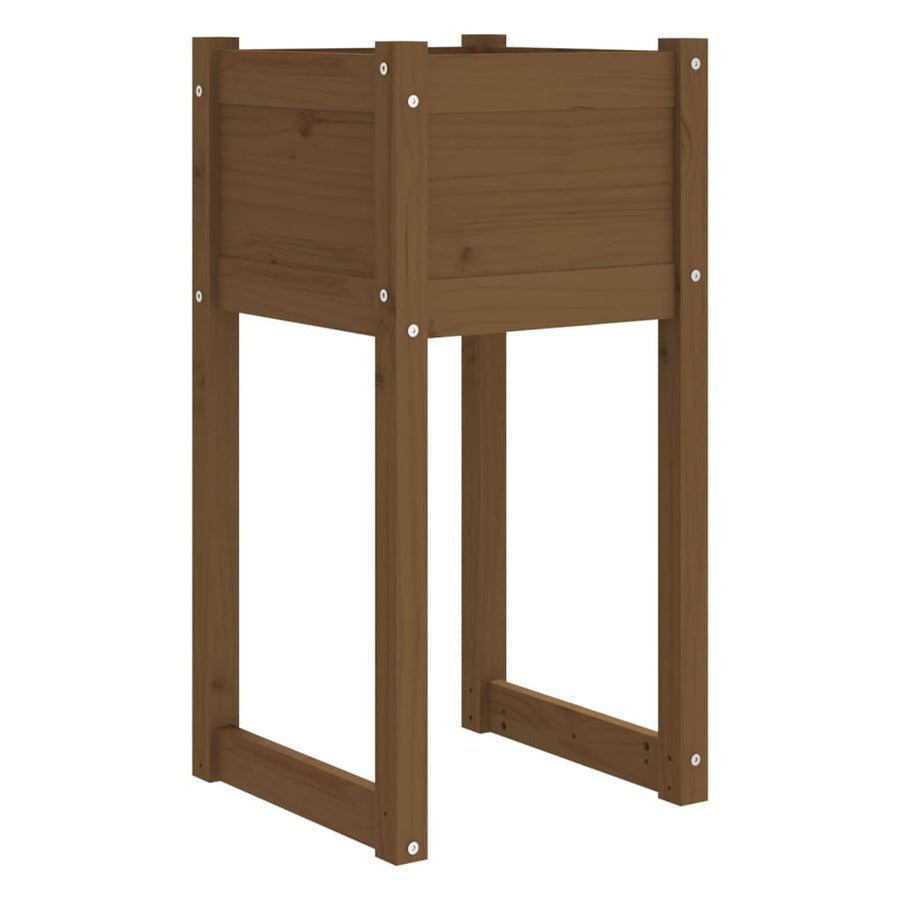 Plantenbakken 2 St 40X40X81 Cm Massief Grenenhout Honingbruin