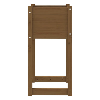 Plantenbakken 2 St 40X40X81 Cm Massief Grenenhout Honingbruin