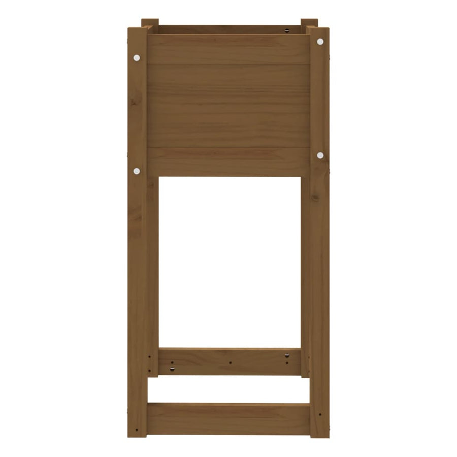 Plantenbakken 2 St 40X40X81 Cm Massief Grenenhout Honingbruin