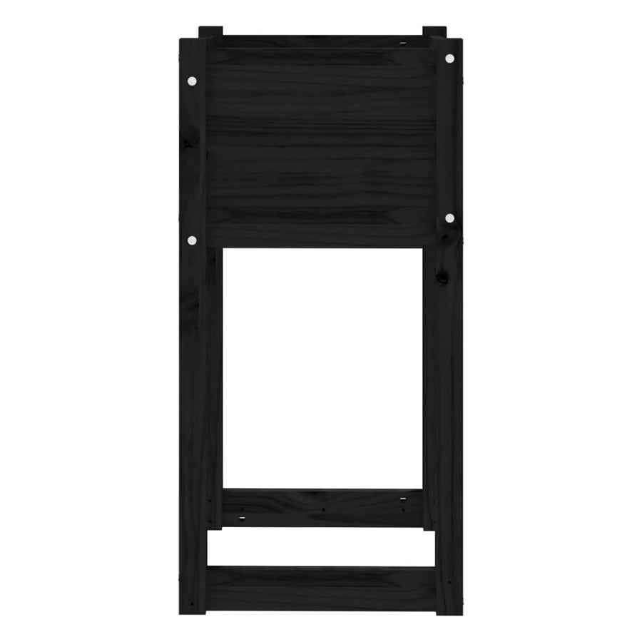 Plantenbak 40X40X81 Cm Massief Grenenhout Zwart