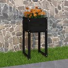 Planter 40x40x81 cm solid pine black
