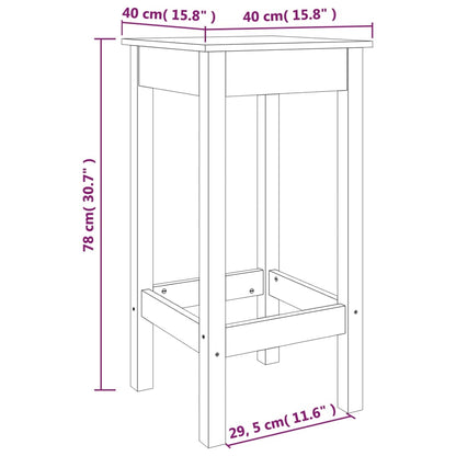Barstoelen 2 St 40X40X78 Cm Massief Grenenhout 40 x 40 x 78 cm Naturel