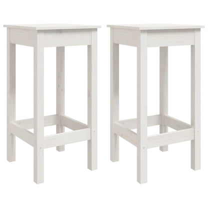 Barstoelen 2 St 40X40X78 Cm Massief Grenenhout Wit 40 x 40 x 78 cm