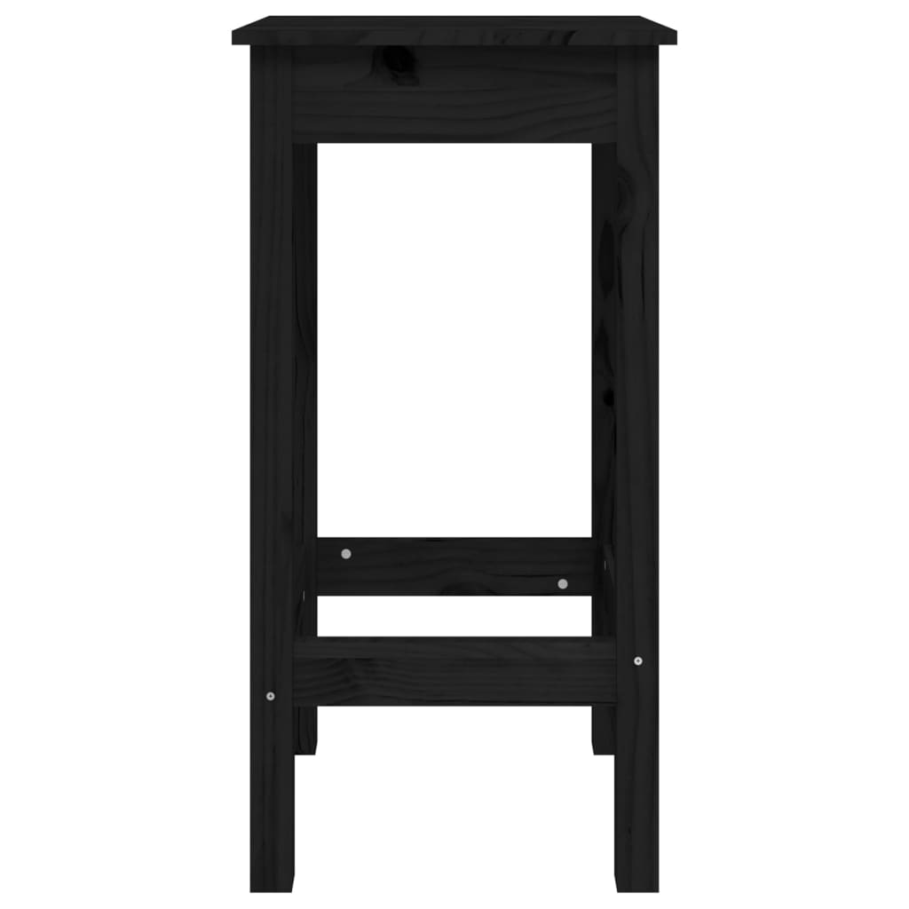 Barstoelen 40X40X78 Cm Massief Grenenhout Zwart zonder rugleuning