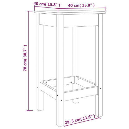 Barstoelen 40X40X78 Cm Massief Grenenhout Zwart zonder rugleuning