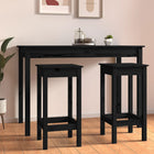 Barstoelen 2 st massief grenenhout 40x40x78 cm zwart