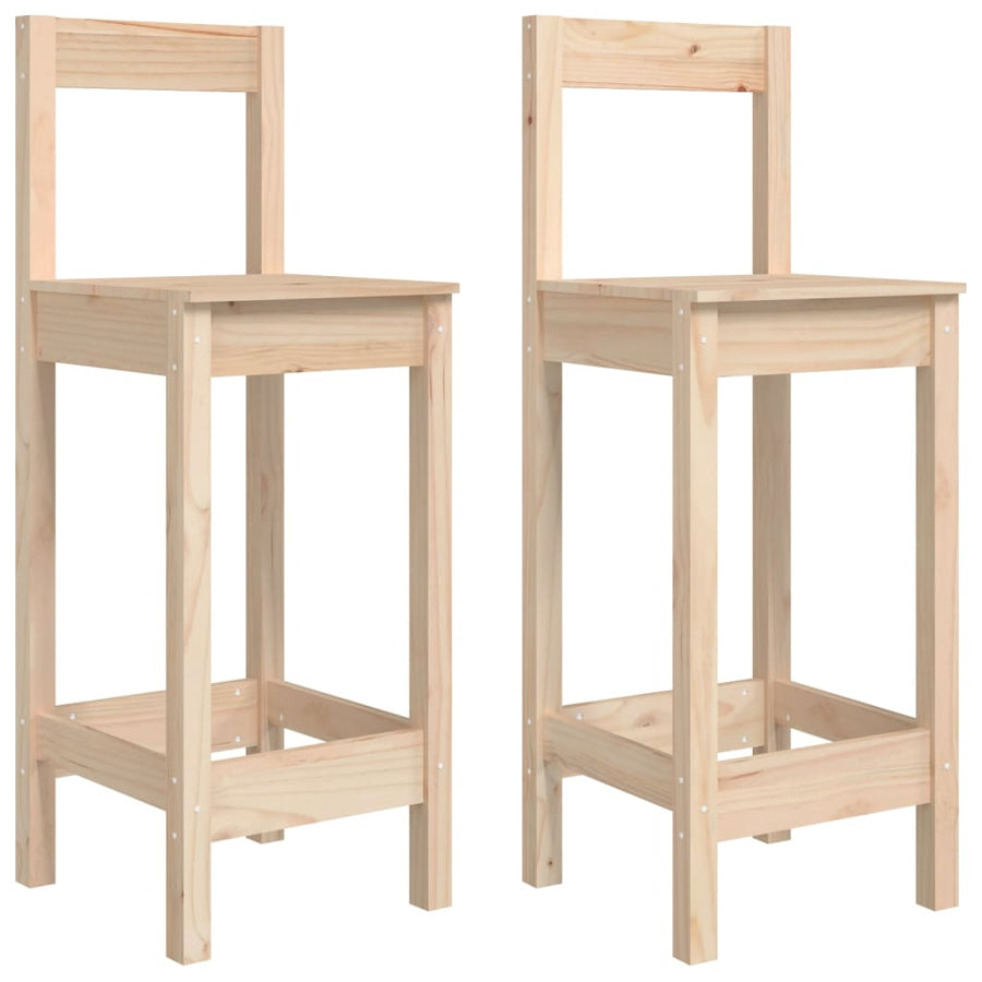 Barstoelen 2 St 40X41,5X112 Cm Massief Grenenhout 40 x 41.5 x 112 cm Naturel