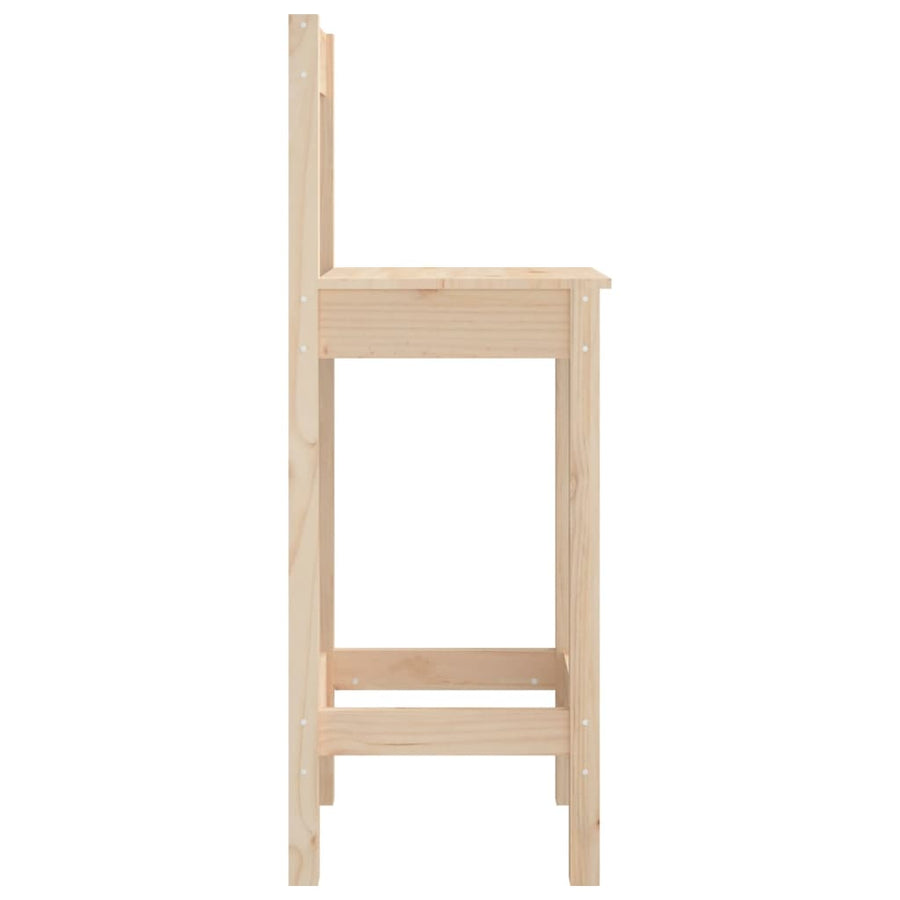 Barstoelen 2 St 40X41,5X112 Cm Massief Grenenhout 40 x 41.5 x 112 cm Naturel