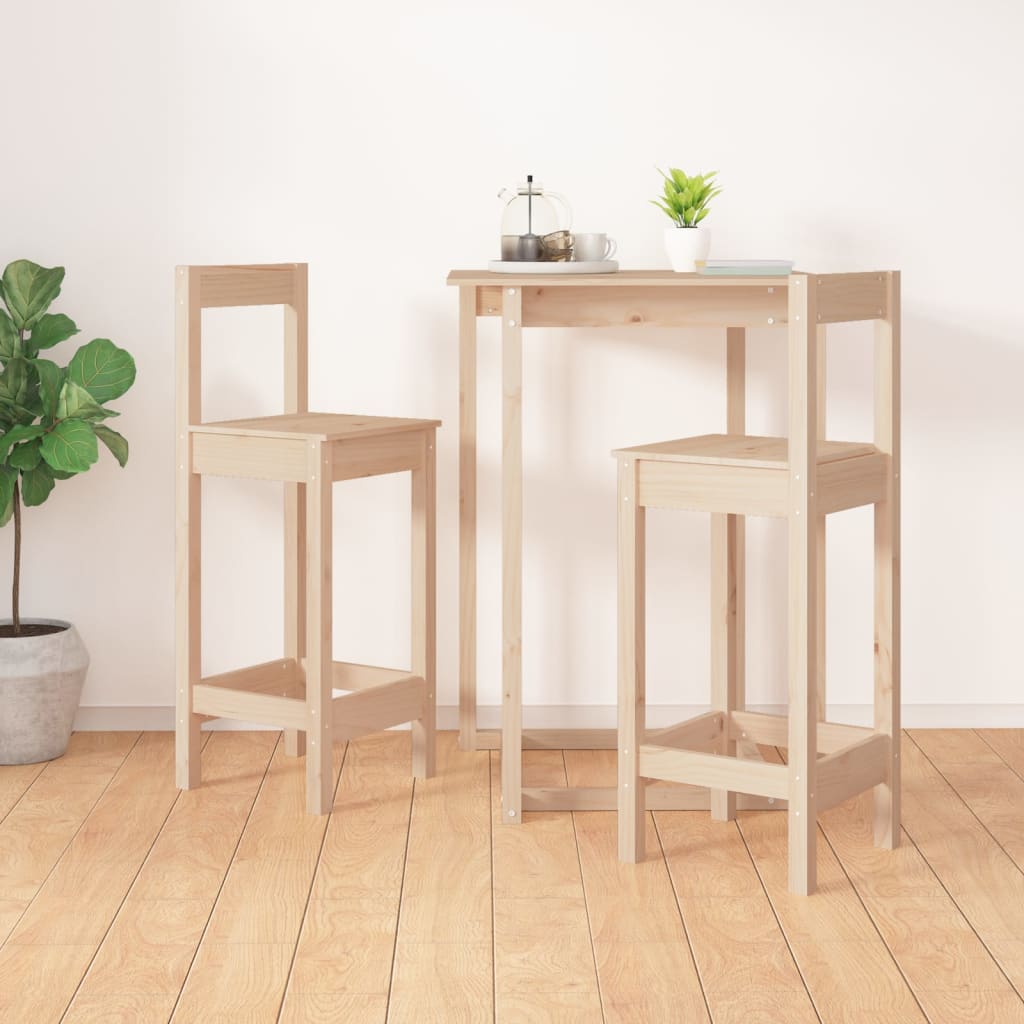 Barstoelen 2 St 40X41,5X112 Cm Massief Grenenhout 40 x 41.5 x 112 cm Naturel