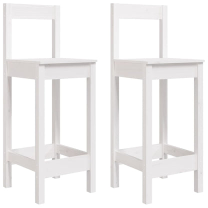 Barstoelen 2 St 40X41,5X112 Cm Massief Grenenhout Wit 40 x 41.5 x 112 cm
