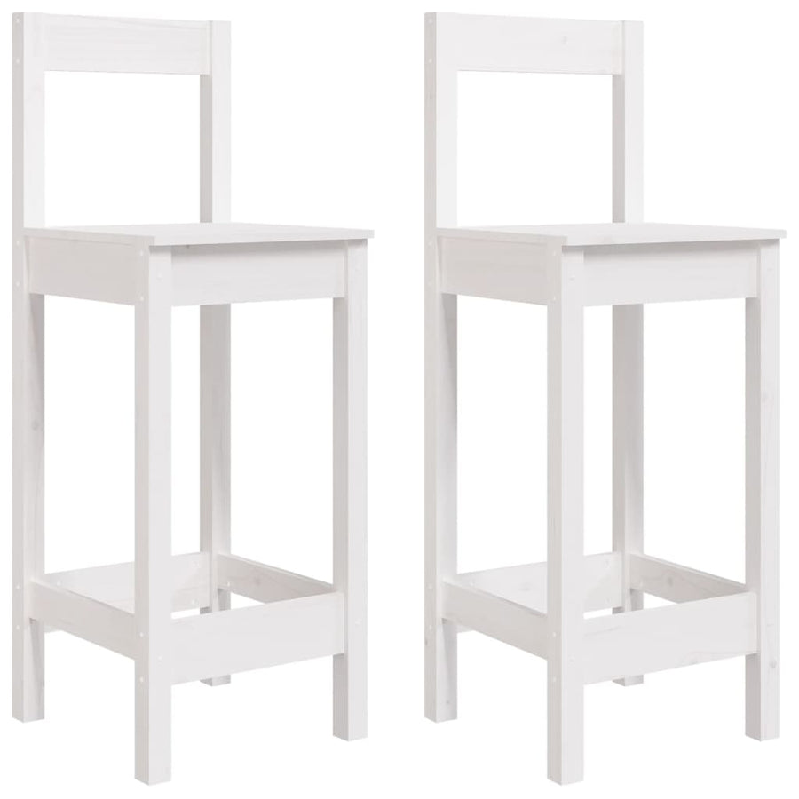 Barstoelen 2 St 40X41,5X112 Cm Massief Grenenhout Wit 40 x 41.5 x 112 cm