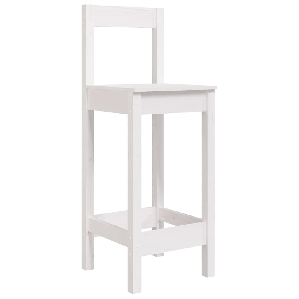 Barstoelen 2 St 40X41,5X112 Cm Massief Grenenhout Wit 40 x 41.5 x 112 cm