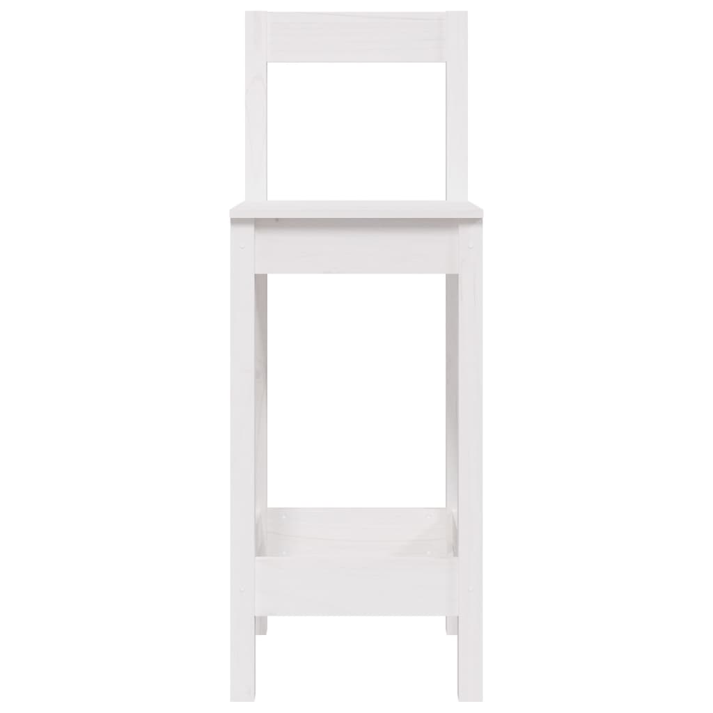 Barstoelen 2 St 40X41,5X112 Cm Massief Grenenhout Wit 40 x 41.5 x 112 cm