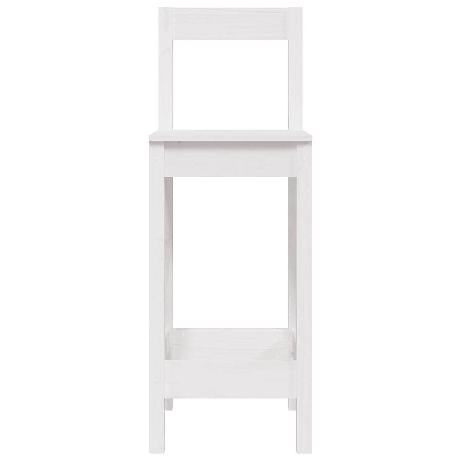 Barstoelen 2 St 40X41,5X112 Cm Massief Grenenhout Wit 40 x 41.5 x 112 cm