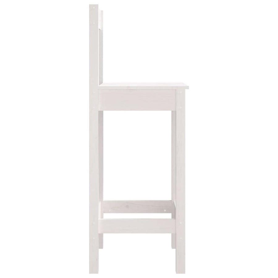 Barstoelen 2 St 40X41,5X112 Cm Massief Grenenhout Wit 40 x 41.5 x 112 cm