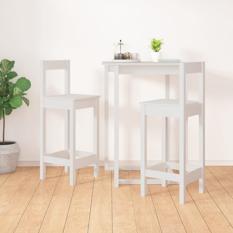 Barstoelen 2 St 40X41,5X112 Cm Massief Grenenhout Wit 40 x 41.5 x 112 cm